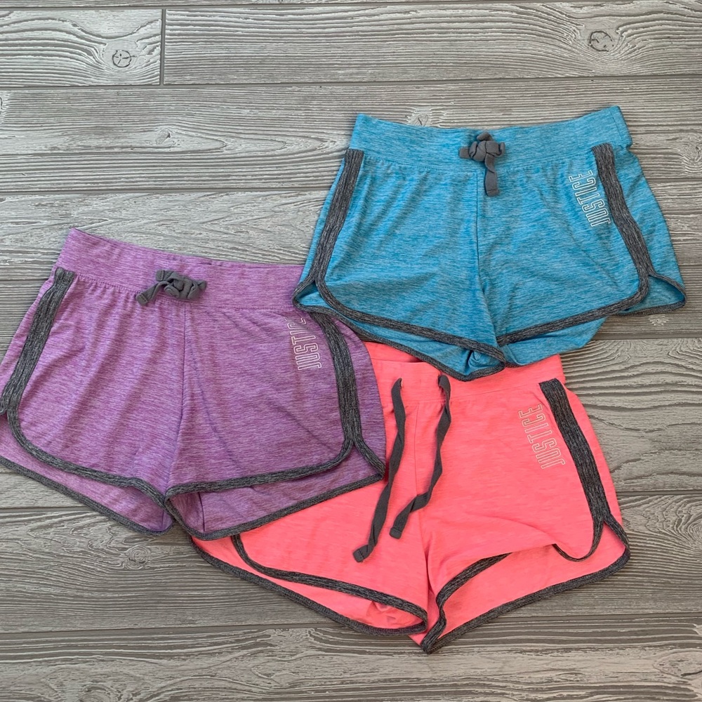 3 Justice Active shorts. Size 10 EUC